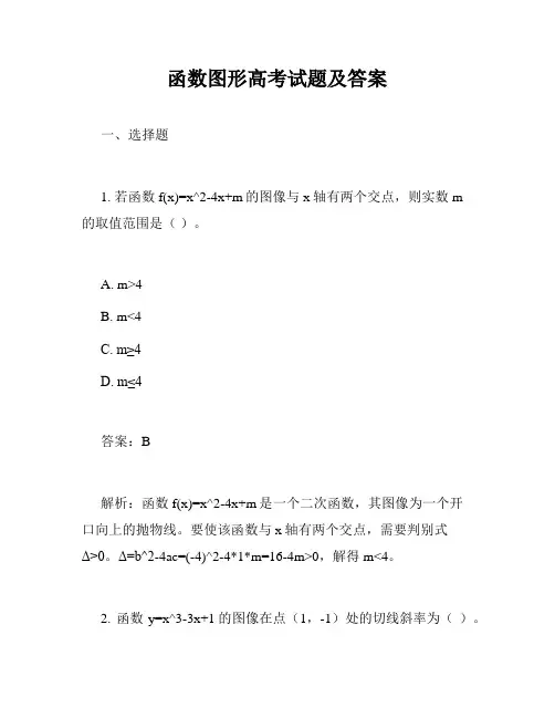 函数图形高考试题及答案