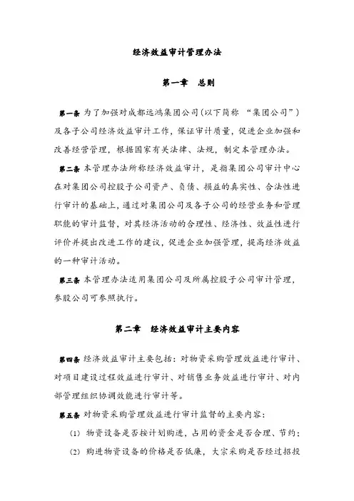 经济效益审计管理办法