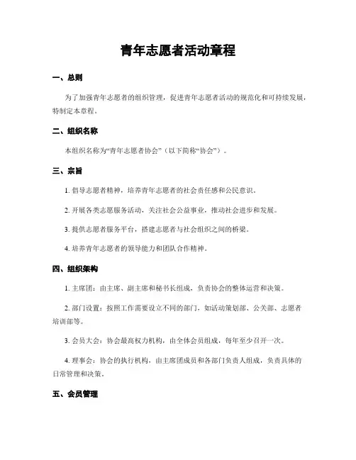 青年志愿者活动章程