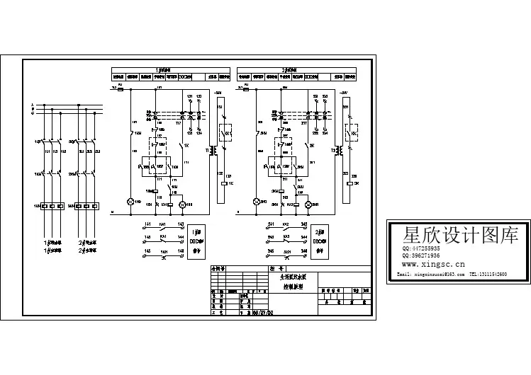 某通用型号水泵控制电气原理设计CAD图纸
