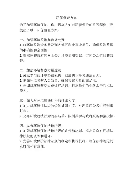 环保督查方案