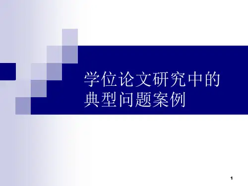 学位论文研究中的典型问题案例