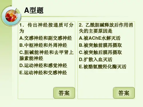 传出神经系统药理学概论单独习题