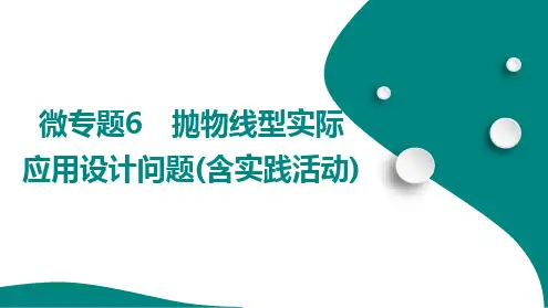 微专题6 抛物线型实际应用设计问题(含实践活动)+课件+2025年九年级中考数学总复习人教版(山东)