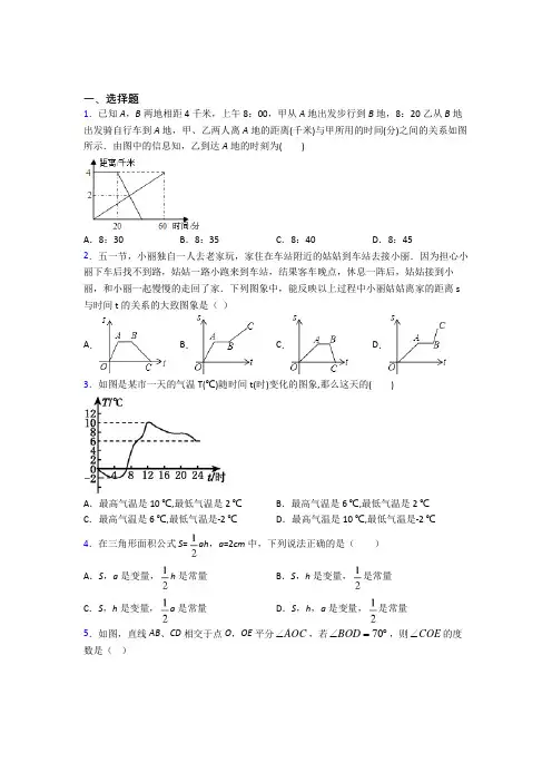 【鲁教版】初一数学下期中试卷(及答案)(1)