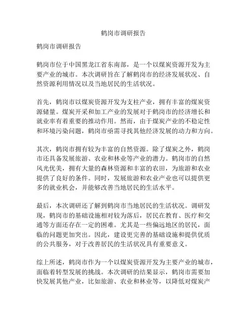 鹤岗市调研报告