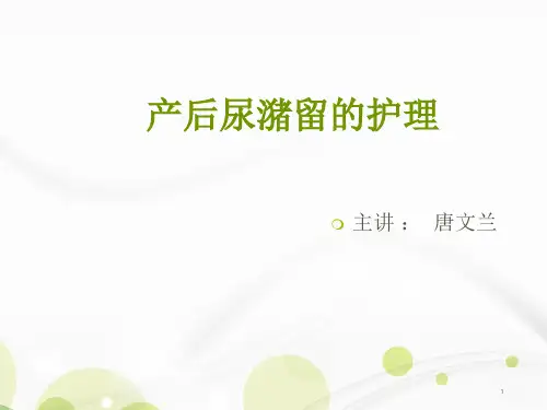 产后尿潴留PPT演示幻灯片