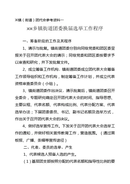 团委换届选举工作程序及全部材料