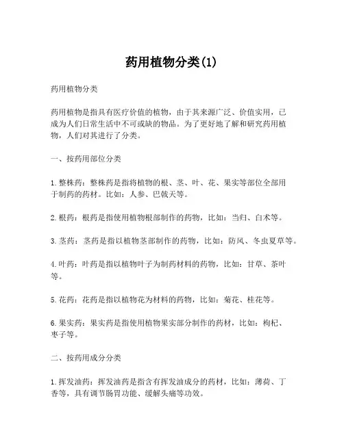 药用植物分类(1)