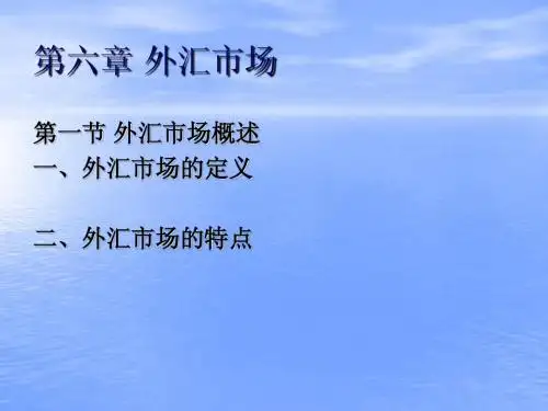 第六章 外汇市场