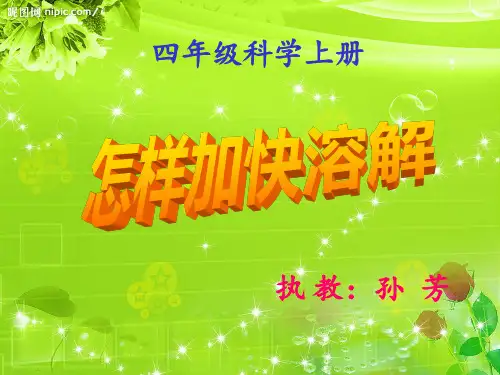 怎样加快溶解PPT课件