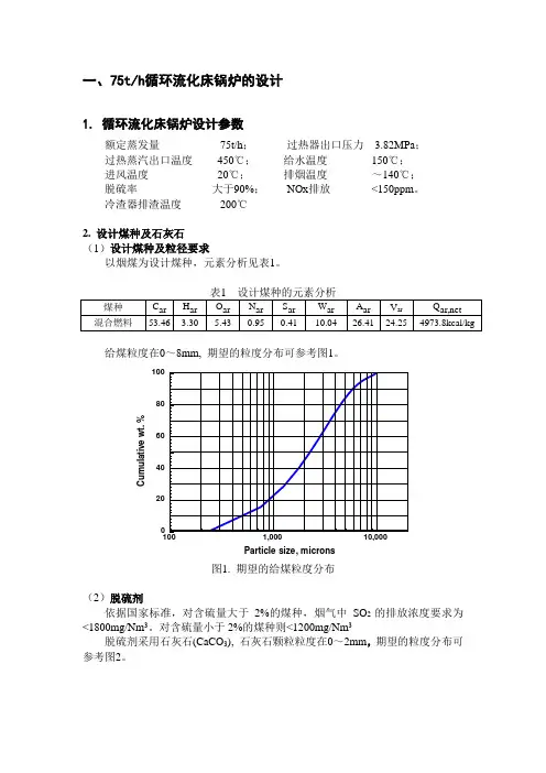 75吨循环流化床说明书