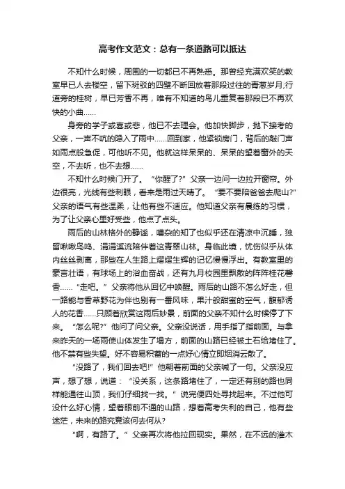 高考作文范文：总有一条道路可以抵达