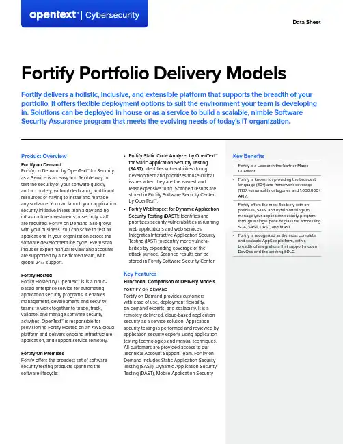 Fortify 豹熊安全平台产品介绍说明书