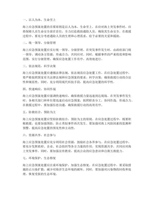 海上应急预案处置原则