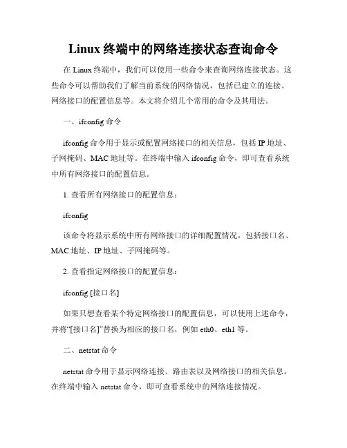 Linux终端中的网络连接状态查询命令