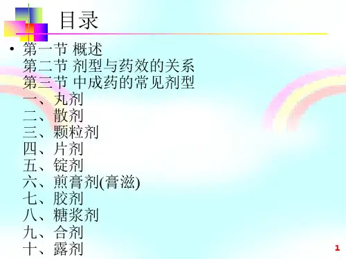 第二章中成药的剂型ppt课件