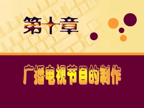 广播电视节目制作流程ppt课件
