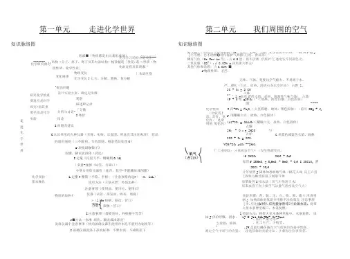 初三化学-单元知识总结(思维导图)