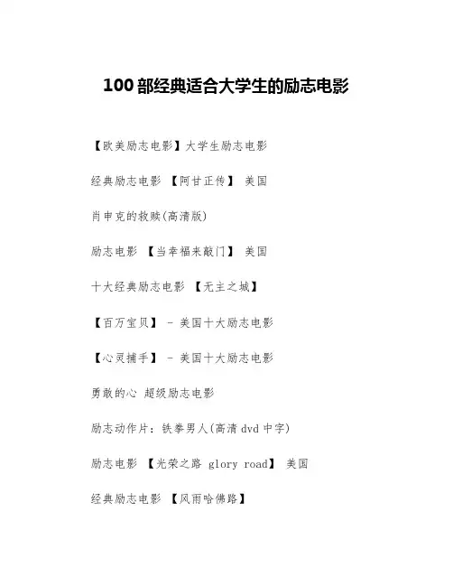 100部经典适合大学生的励志电影
