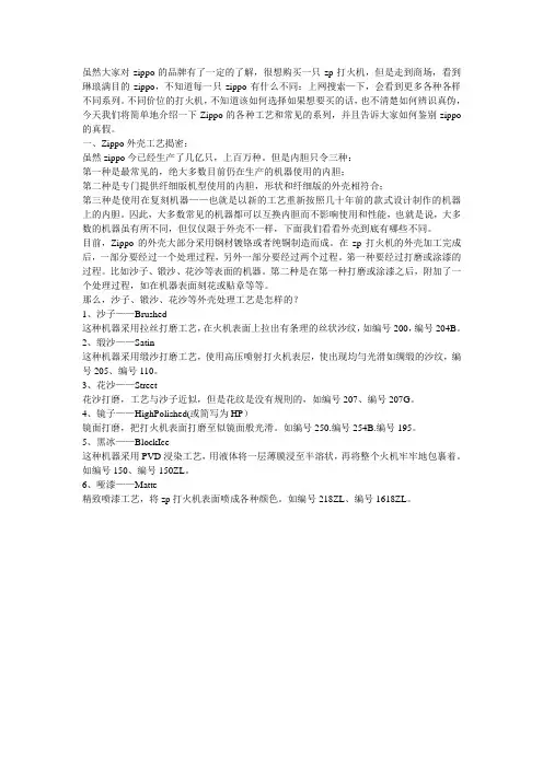 打火机zppo五种常见外壳工艺介绍