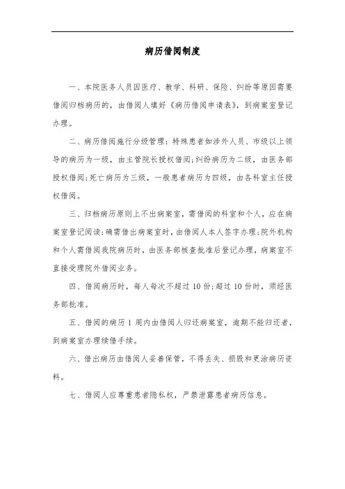 病历借阅制度