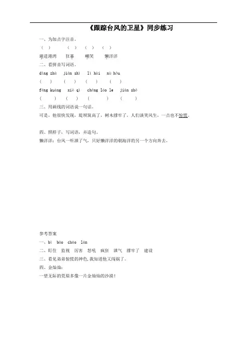 苏教版语文3下《跟踪台风的卫星》同步练习2