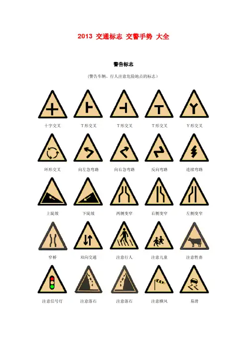 2013 交通标志 交警手势 大全解析