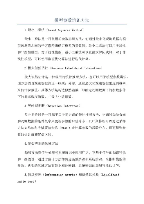 模型参数辨识方法