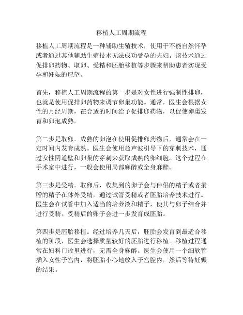移植人工周期流程