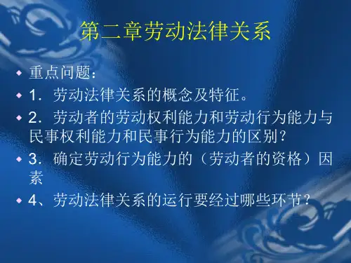 劳动法律关系概述