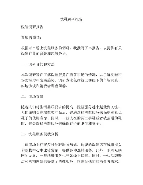 洗鞋调研报告