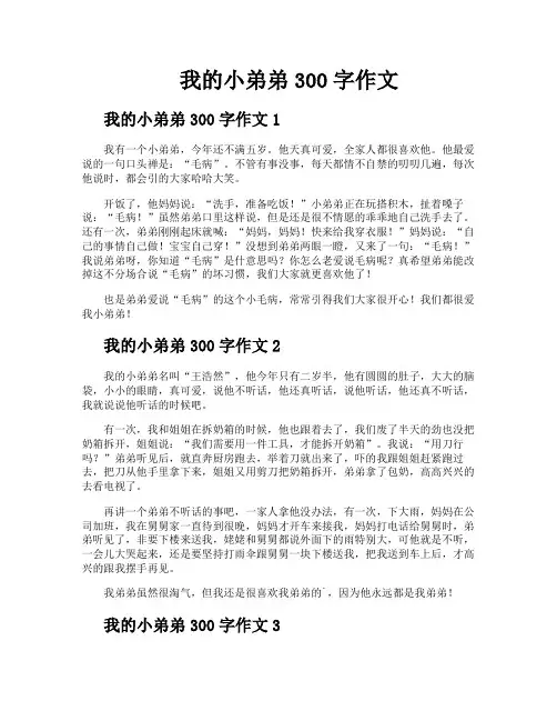 我的小弟弟300字作文