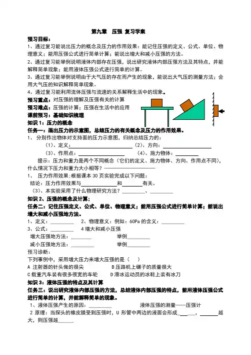 压强 复习学案