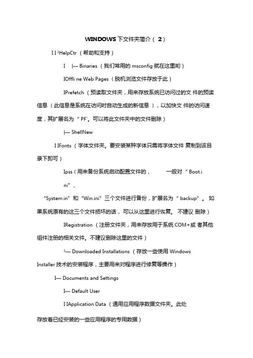 WINDOWS下文件夹简介