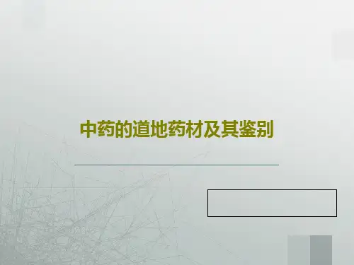 中药的道地药材及其鉴别49页PPT