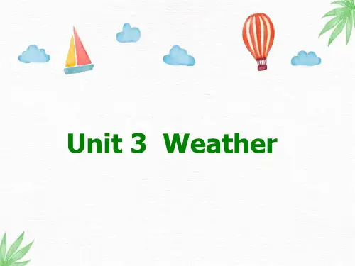 pep四年级英语下册Unit3-Weather