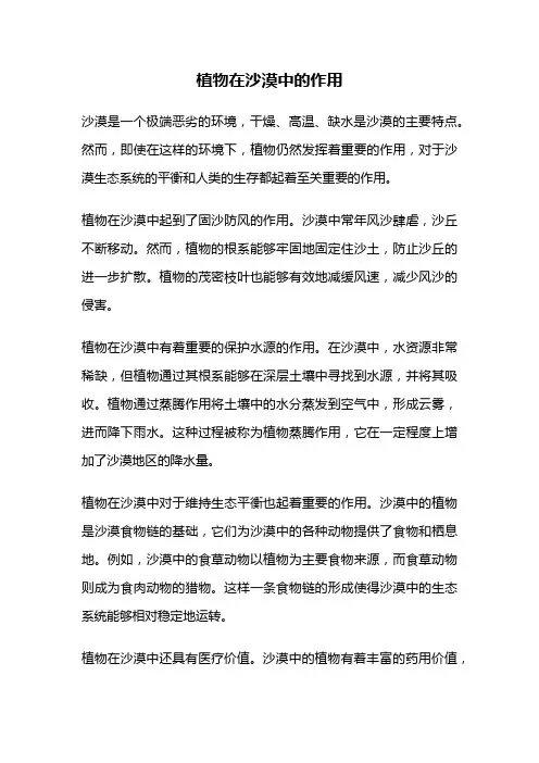 植物在沙漠中的作用