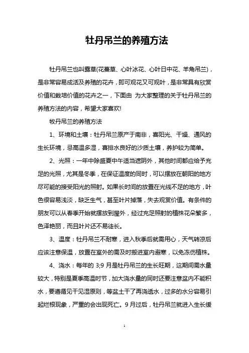 牡丹吊兰的养殖方法 2