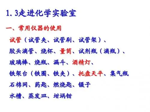 3.走进化学实验室