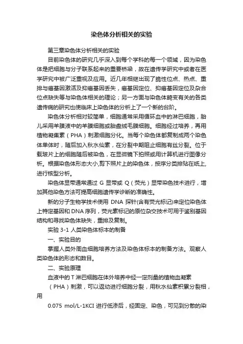 染色体分析相关的实验