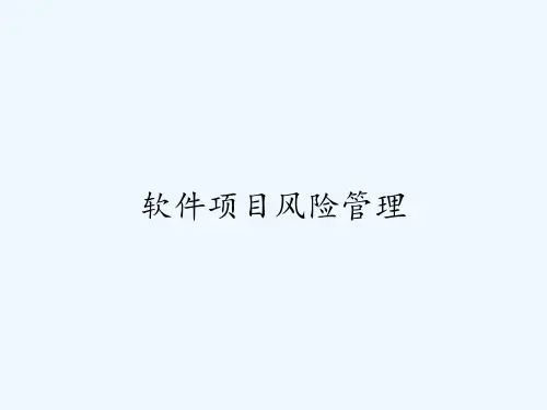 软件项目风险管理-PPT