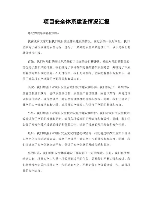 项目安全体系建设情况汇报