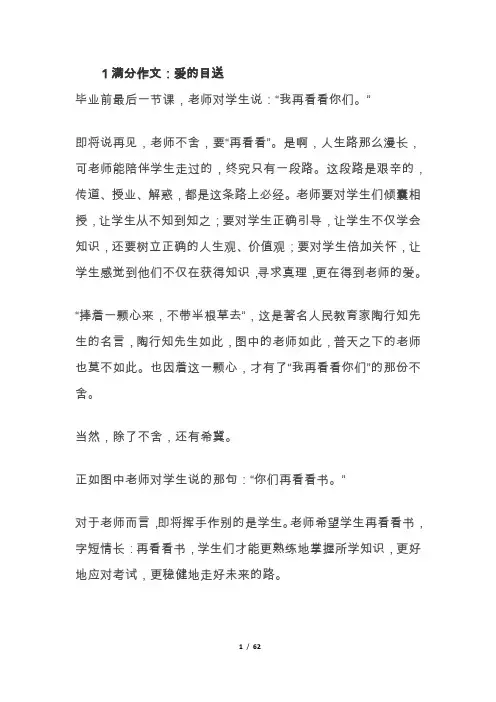 2019高考语文优秀作文集锦(附分析)
