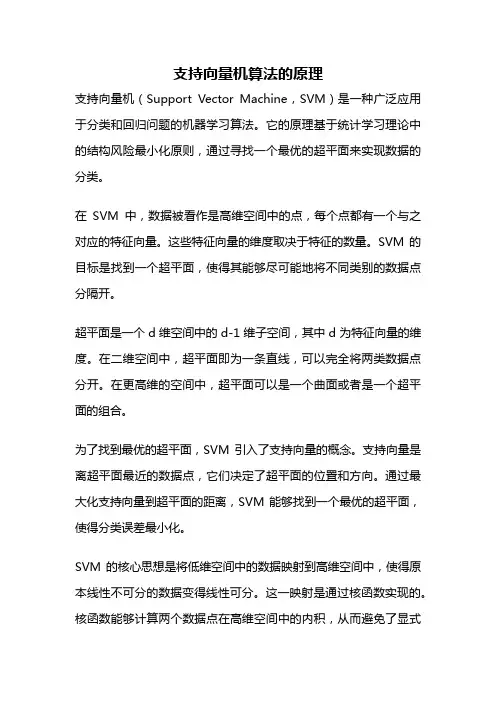 支持向量机算法的原理