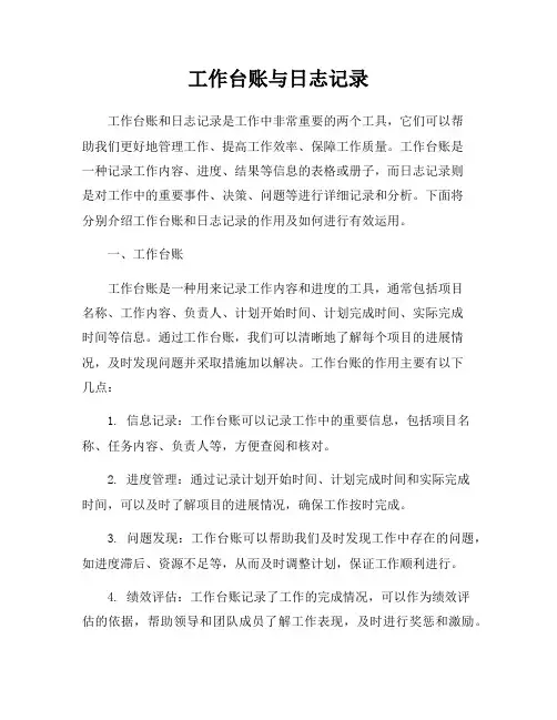 工作台账与日志记录