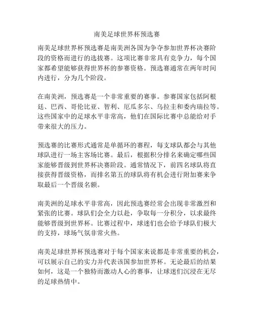 南美足球世界杯预选赛