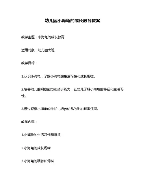 幼儿园小海龟的成长教育教案