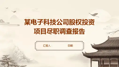 某电子科技公司股权投资项目尽职调查报告