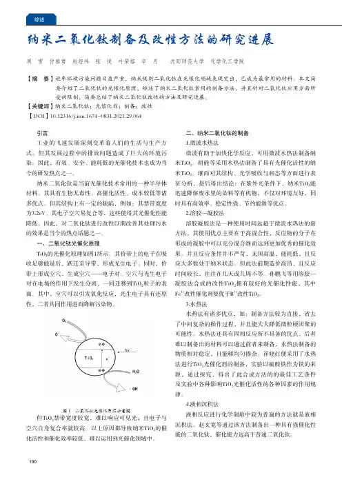 纳米二氧化钛制备及改性方法的研究进展